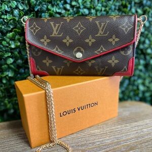 Authentic Louis Vuitton Chain Wallet w/ Aftermarket Insert - Chain Sarah Wallet